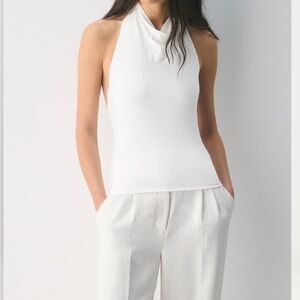 Aritzia White Halter Top